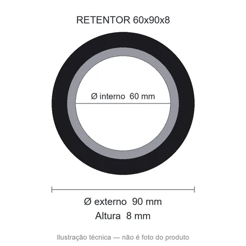 Retentor 60 mm x 90 mm x 8 mm ZSG 60x90x8 BRG