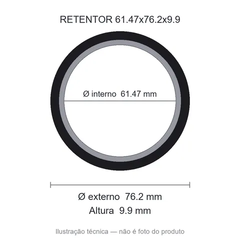 Retentor 61,47 mm x 76,2 mm x 9,9 mm SAV 61,47x76,2x9,9 BA 7996