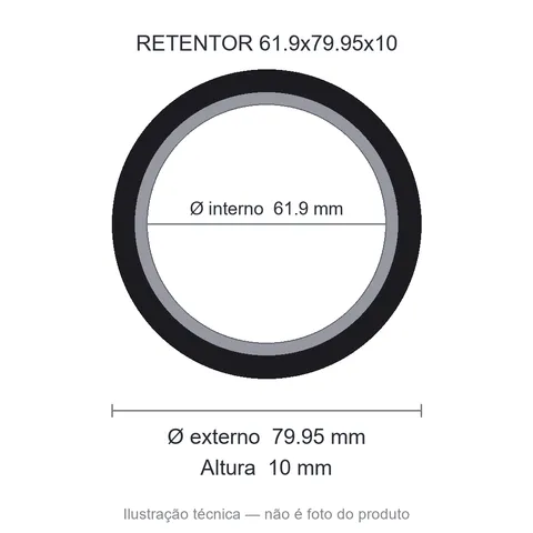 Retentor 61,9 mm x 79,95 mm x 10 mm SAV 61,90x79,95x10 7579
