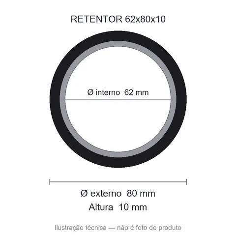 Retentor 62 mm x 80 mm x 10 mm SAV 62x80x10 7530
