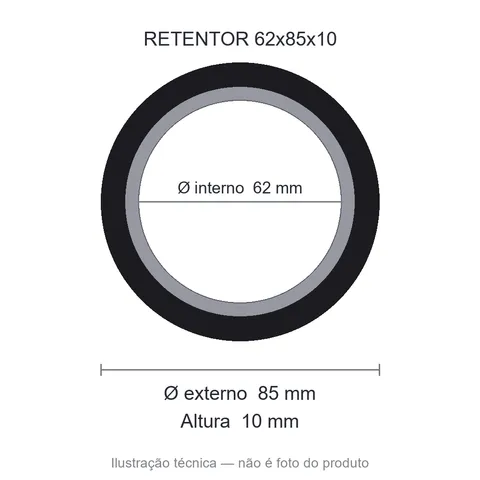 Retentor Automotivo 62 mm x 85 mm x 10 mm SAV 62x85x10 00460-BR
