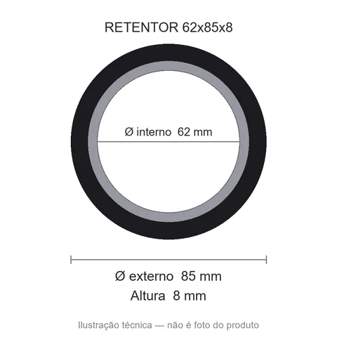 Retentor 62 mm x 85 mm x 8 mm SAV 62x85x8 NBR- 10715