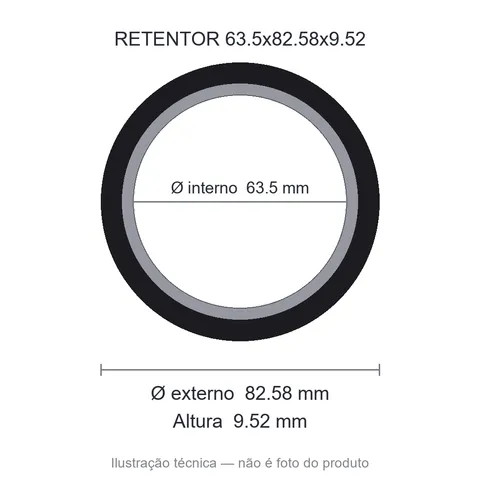 Retentor 63,5 mm x 82,58 mm x 9,52 mm SAV 63,50x82,58x9,52 NBR- 5366