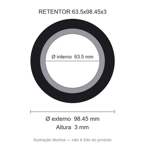 Retentor 63,5 mm x 98,45 mm x 3 mm SAV 63,5x98,45x3x15 BAG- 7967