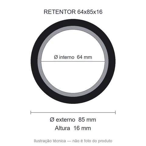 Retentor 64 mm x 85 mm x 16 mm SAV 64x85x16 BRG 5372