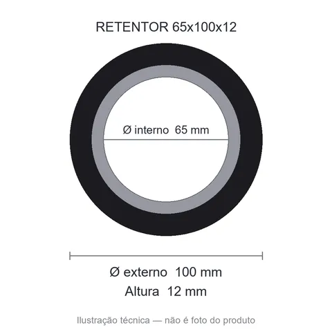 Retentor 65 mm x 100 mm x 12 mm ZSG 65x100x12 BRG
