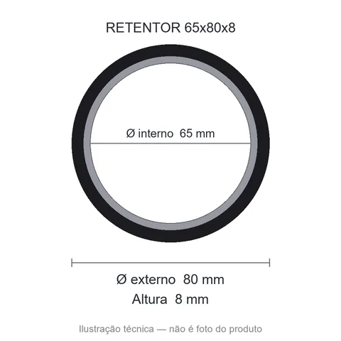 Retentor 65 mm x 80 mm x 8 mm SAV 65x80x8 NBR 01160