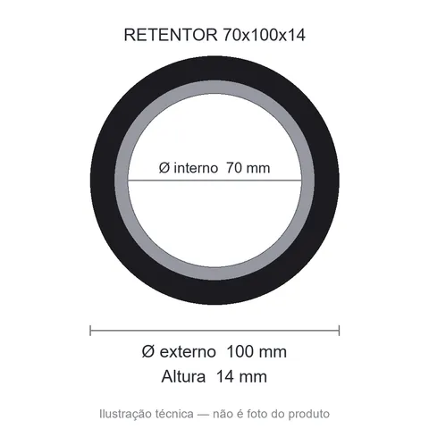 Retentor 70 mm x 100 mm x 14 mm ZSG 70x100x14 BRG