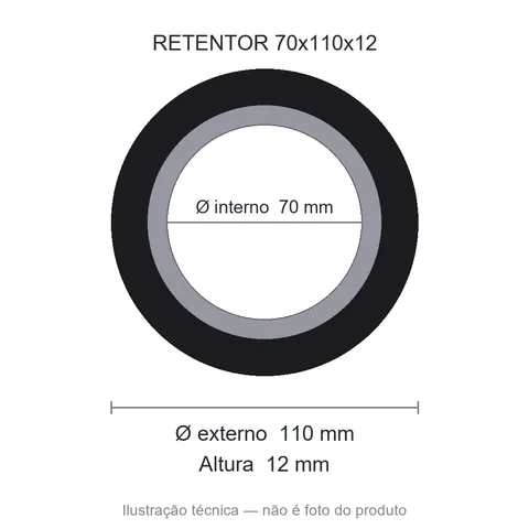 Retentor 70 mm x 110 mm x 12 mm ZSG 70x110x12