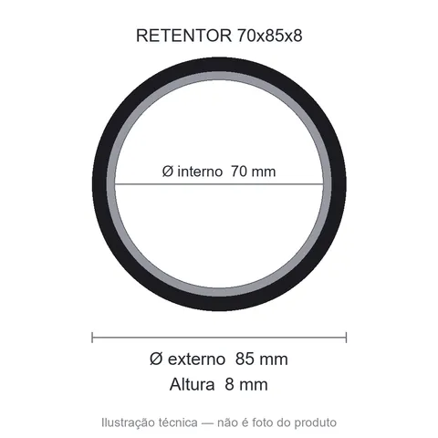 Retentor 70 mm x 85 mm x 8 mm ZSG 70x85x8 BRG Viton 44719