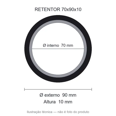 Retentor 70 mm x 90 mm x 10 mm ZSG 70x90x10 BRG Viton 44565