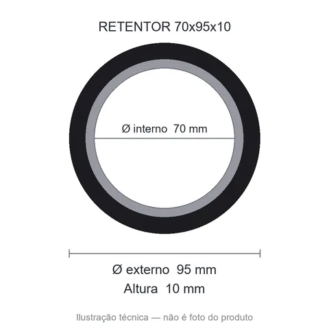 Retentor 70 mm x 95 mm x 10 mm ZSG 70x95x10 BRG