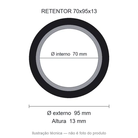 Retentor 70 mm x 95 mm x 13 mm ZSG 70x95x13 BRG 44653
