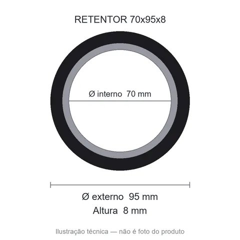 Retentor 70 mm x 95 mm x 8 mm ZSG 70x95x8 BRG