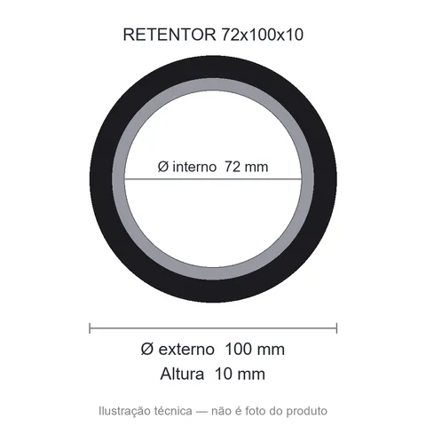 Retentor 72 mm x 100 mm x 10 mm NORD 72x100x10 BRG NBR
