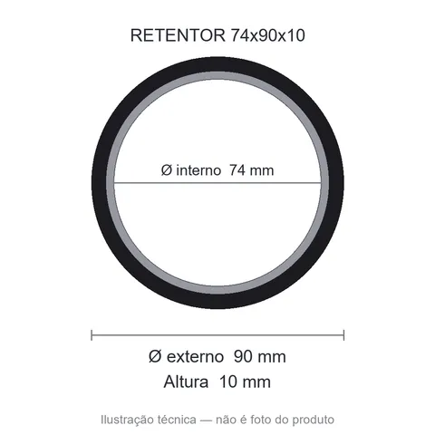 Retentor 74 mm x 90 mm x 10 mm ZSG 74x90x10 BRG 44665