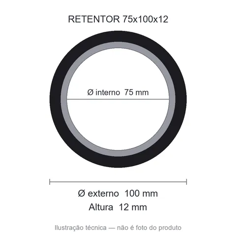 Retentor 75 mm x 100 mm x 12 mm SAV 75x100x12 NBR- 5233
