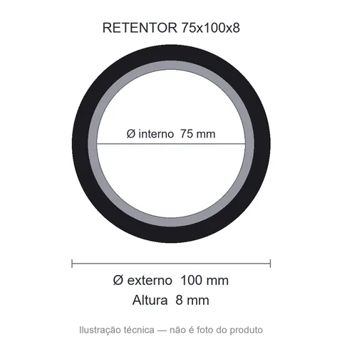 Retentor 75 mm x 100 mm x 8 mm ZSG 75x100x8 BRG