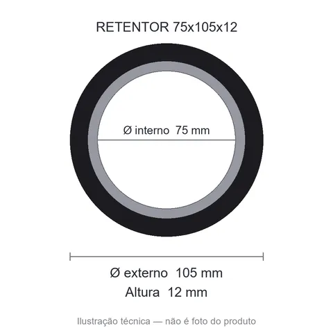 Retentor 75 mm x 105 mm x 12 mm ZSG 75x105x12 44544