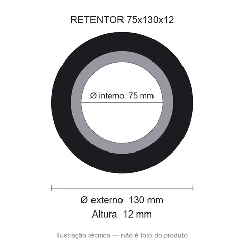 Retentor 75 mm x 130 mm x 12 mm SAV 75x130x12 BRG