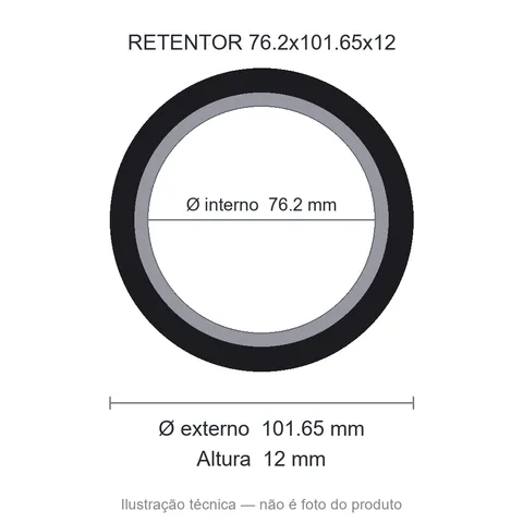 Retentor Industrial 76,2 mm x 101,65 mm x 12 mm - 76,20x101,65x12 00357