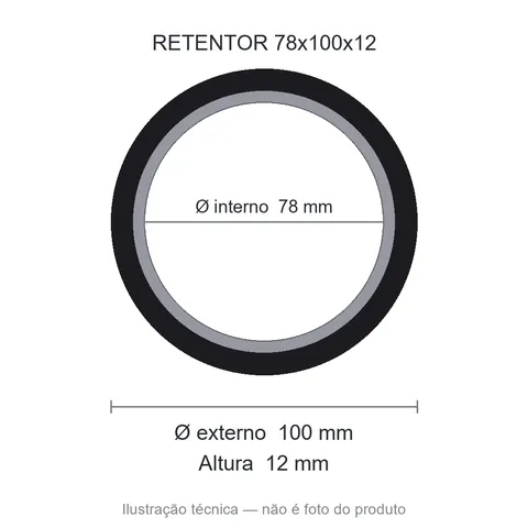 Retentor 78 mm x 100 mm x 12 mm SAV 78x100x12 7347 (borracha E Metal)