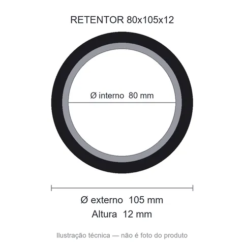 Retentor 80 mm x 105 mm x 12 mm ZSG 80x105X 12 BRG 44740