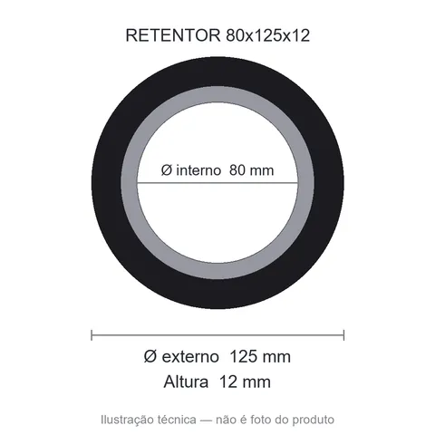 Retentor 80 mm x 125 mm x 12 mm ZSG 80x125x12 BRG 44684