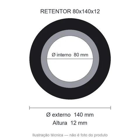 Retentor 80 mm x 140 mm x 12 mm ZSG 80x140x12 BRG 44677