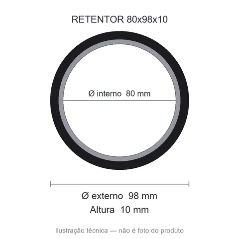 Retentor 80 mm x 98 mm x 10 mm SAV 80x98x10 MVQ (silicone) 7848