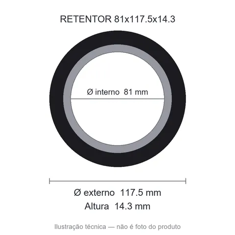 Retentor 81 mm x 117,5 mm x 14,3 mm VEDALONE 81x117,5x14,3 NBR- 5307