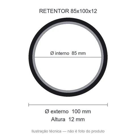 Retentor 85 mm x 100 mm x 12 mm ZSG 85x100x12