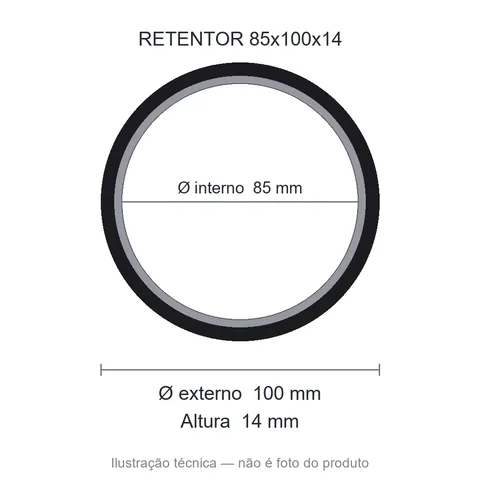 Retentor 85 mm x 100 mm x 14 mm ZSG 85x100x14