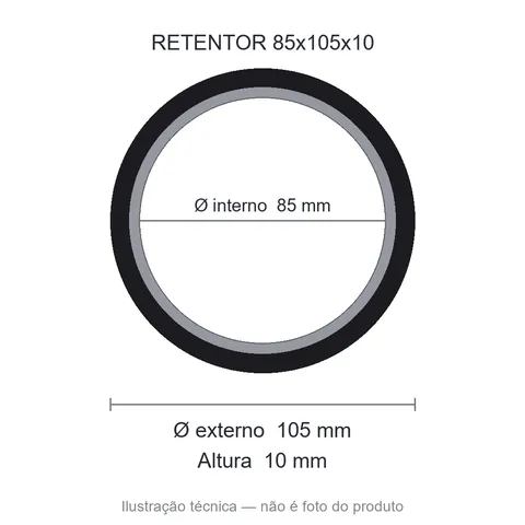 Retentor 85 mm x 105 mm x 10 mm SAV 85x105x10 NBR- 10102