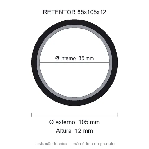 Retentor Automotivo 85 mm x 105 mm x 12 mm - 85x105x12 01981 BRG