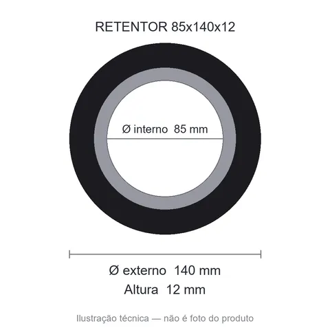 Retentor 85 mm x 140 mm x 12 mm ZSG 85x140x12 BRG Viton 44736