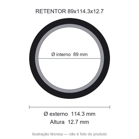 Retentor 89 mm x 114,3 mm x 12,7 mm - 01253 89x114,3x12,7 B