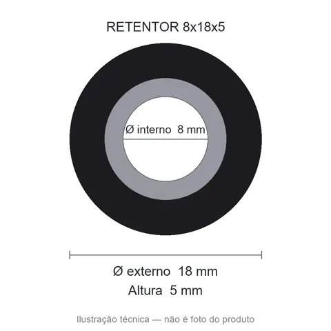 Retentor 8 mm x 18 mm x 5 mm - 8x18x5 7686