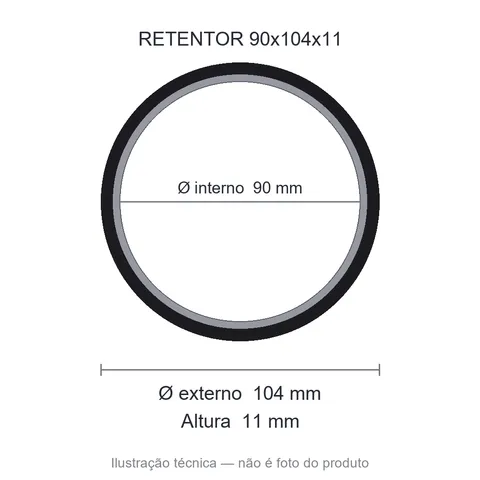 Retentor 90 mm x 104 mm x 11 mm SAV 90x104x11 Silicone (mvq)- 05343
