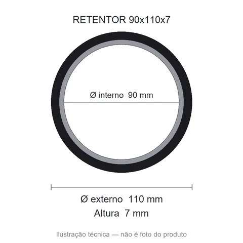 Retentor 90 mm x 110 mm x 7 mm SAV 90x110x7 NBR 05512