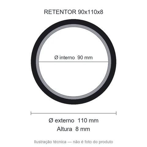 Retentor 90 mm x 110 mm x 8 mm ZSG 90x110x8