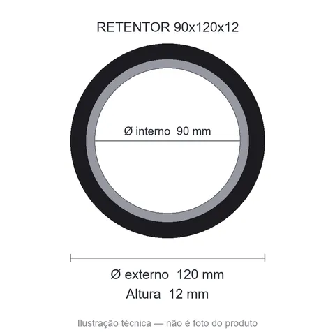Retentor 90 mm x 120 mm x 12 mm ZSG 90x120x12 BRG