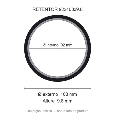 Retentor 92 mm x 108 mm x 9,8 mm SAV 92x108x9,8 NBR- 6931