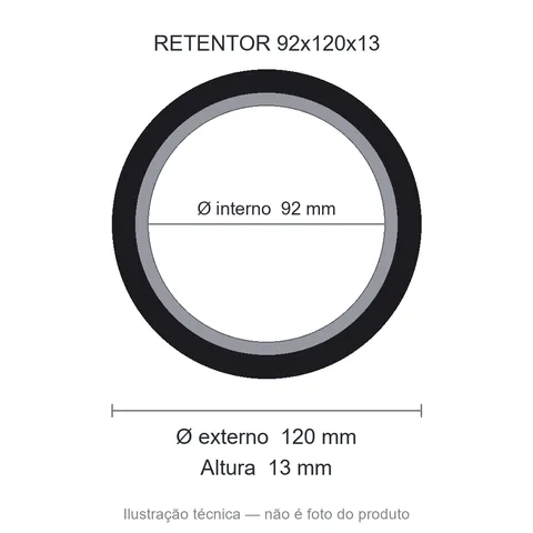 Retentor 92 mm x 120 mm x 13 mm NORD 92x120x13 BRG 44631