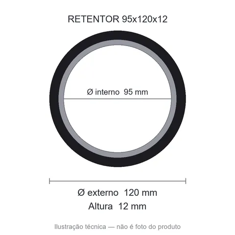 Retentor 95 mm x 120 mm x 12 mm TECH 95x120x12 BRG