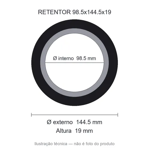 Retentor 98,5 mm x 144,5 mm x 19 mm - 98,5x144,5x19 00007 B
