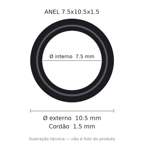 Anel 7515 7,5x10,5x1,5
