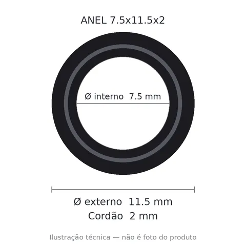 Anel 7244 7,5x11,5x2