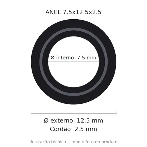 Anel 7666 7,5x12,5x2,5