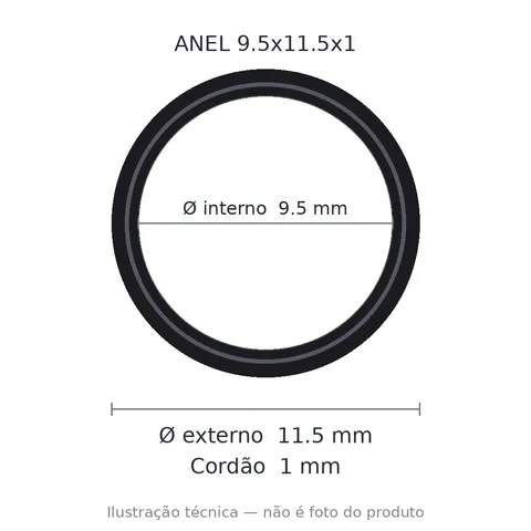 Anel 7701 9,5x11,5x1